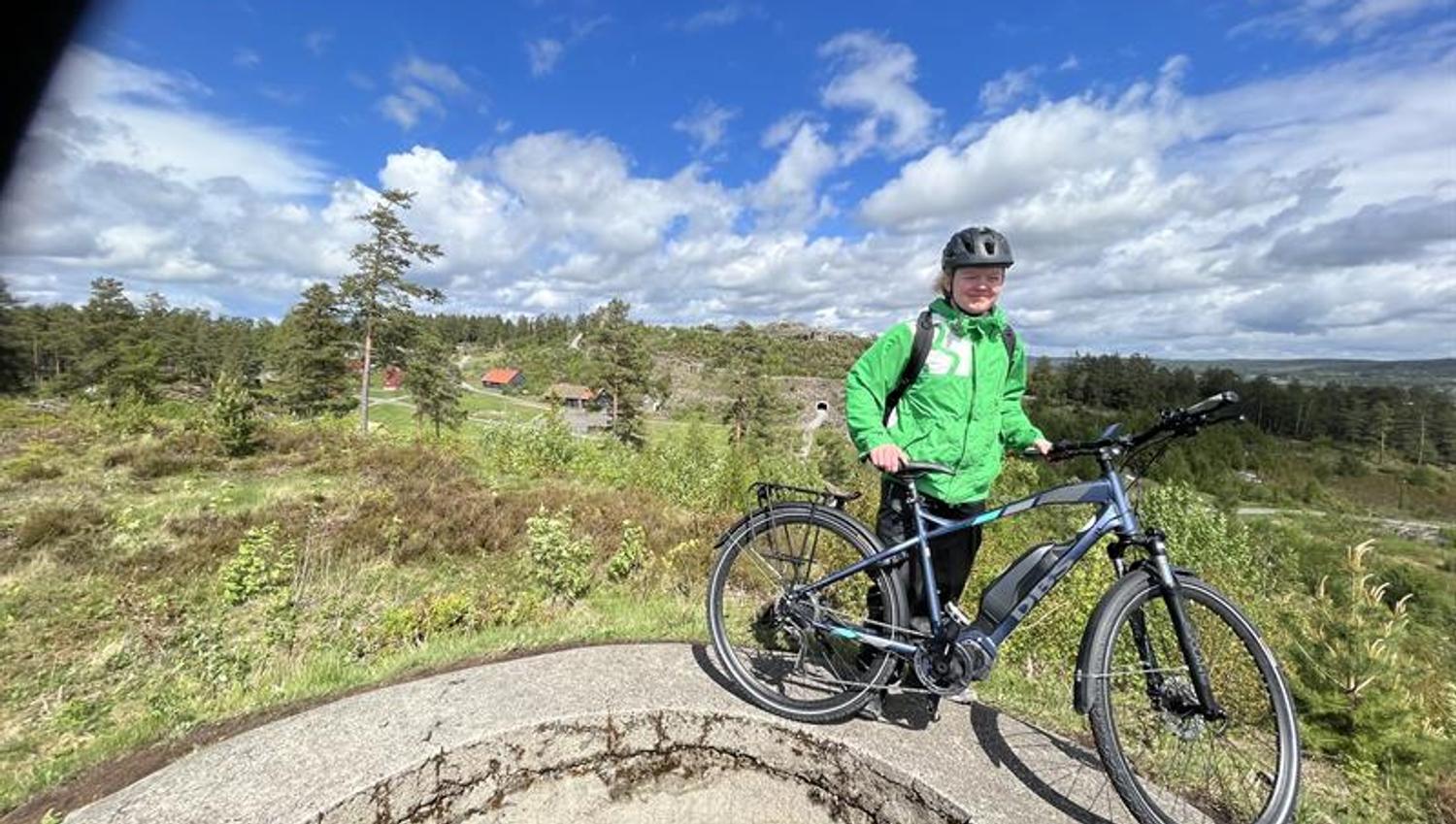 Grønn syklist