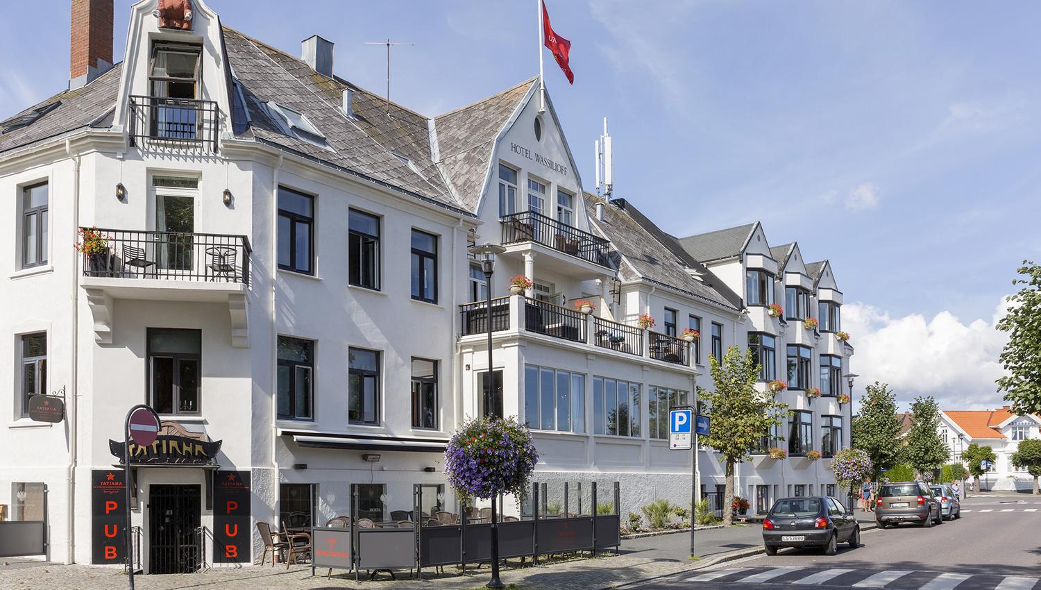 Fasaden til Hotell Wassilioff