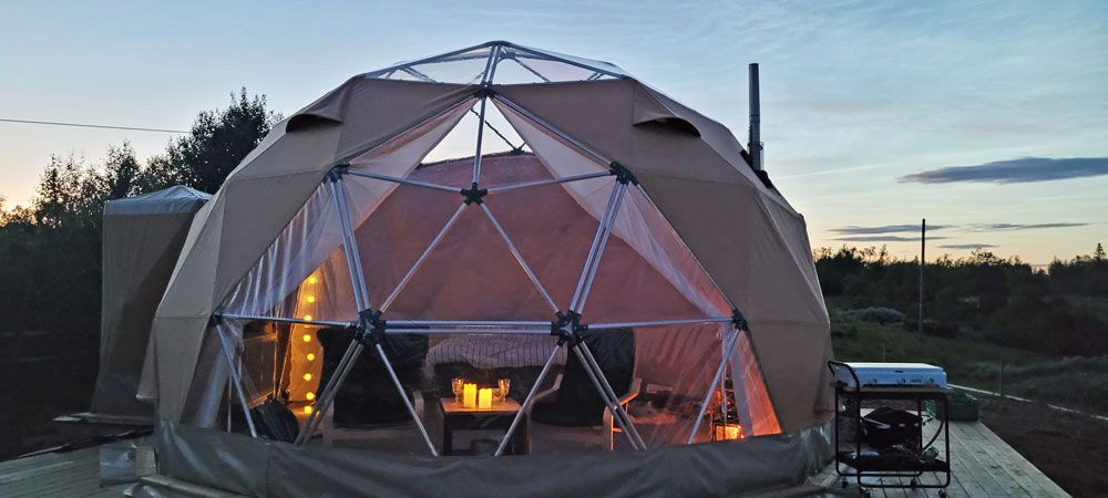 Arctic Dome in Rauland in the evening
