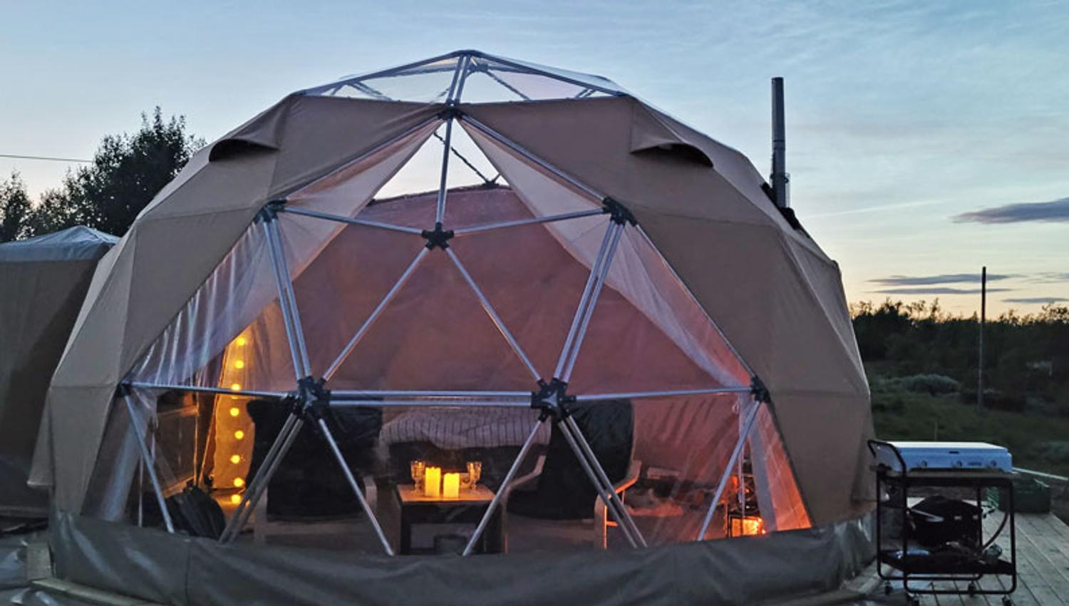 Arctic Dome in Rauland in the evening
