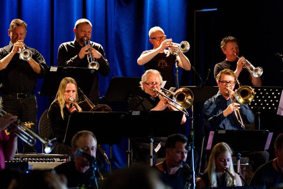 Orstad Storband on a stage during a concert