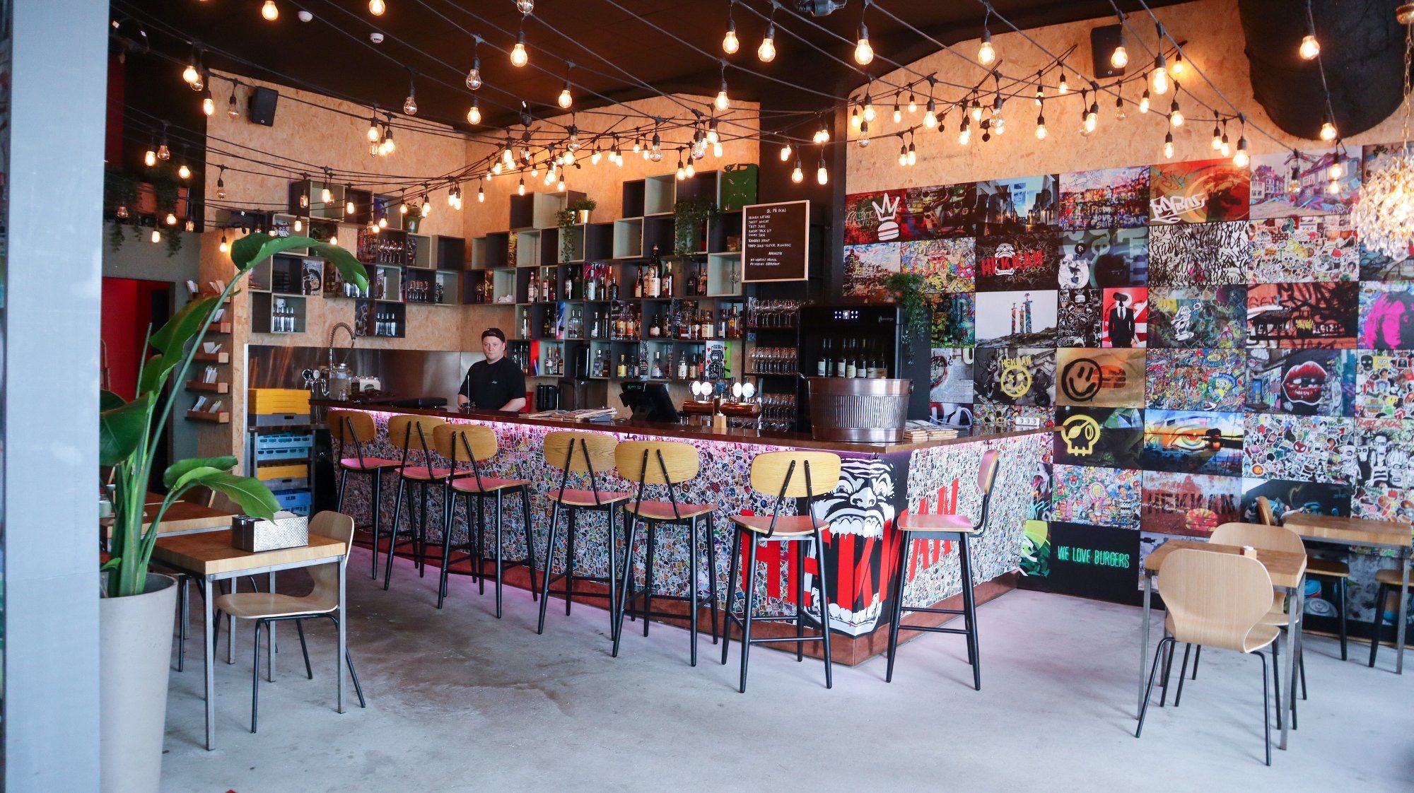 Restaurant interior also with bar