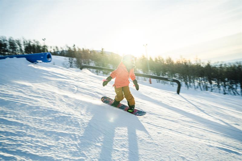 children snowboard at Rauland ski center 