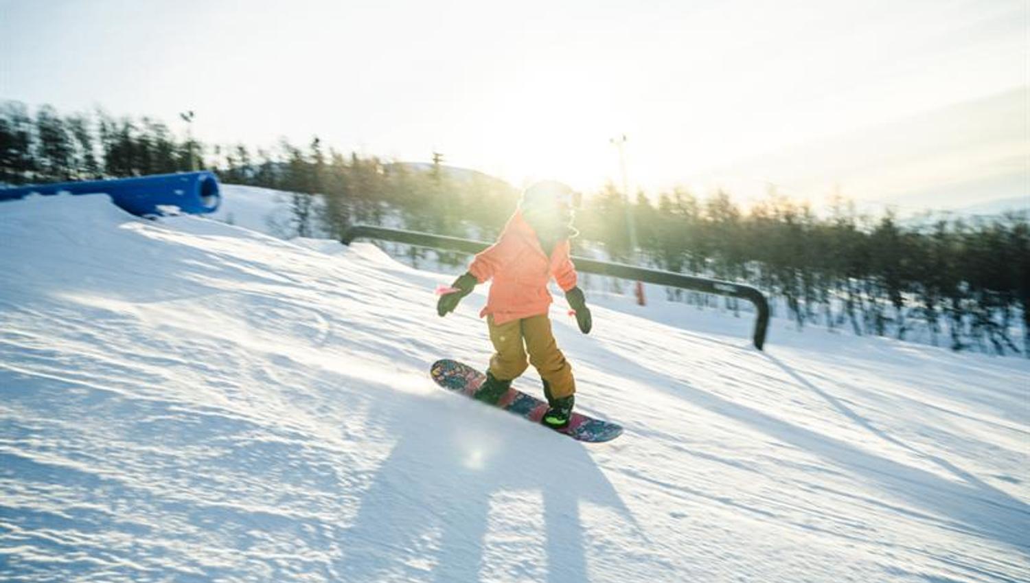 children snowboard at Rauland ski center