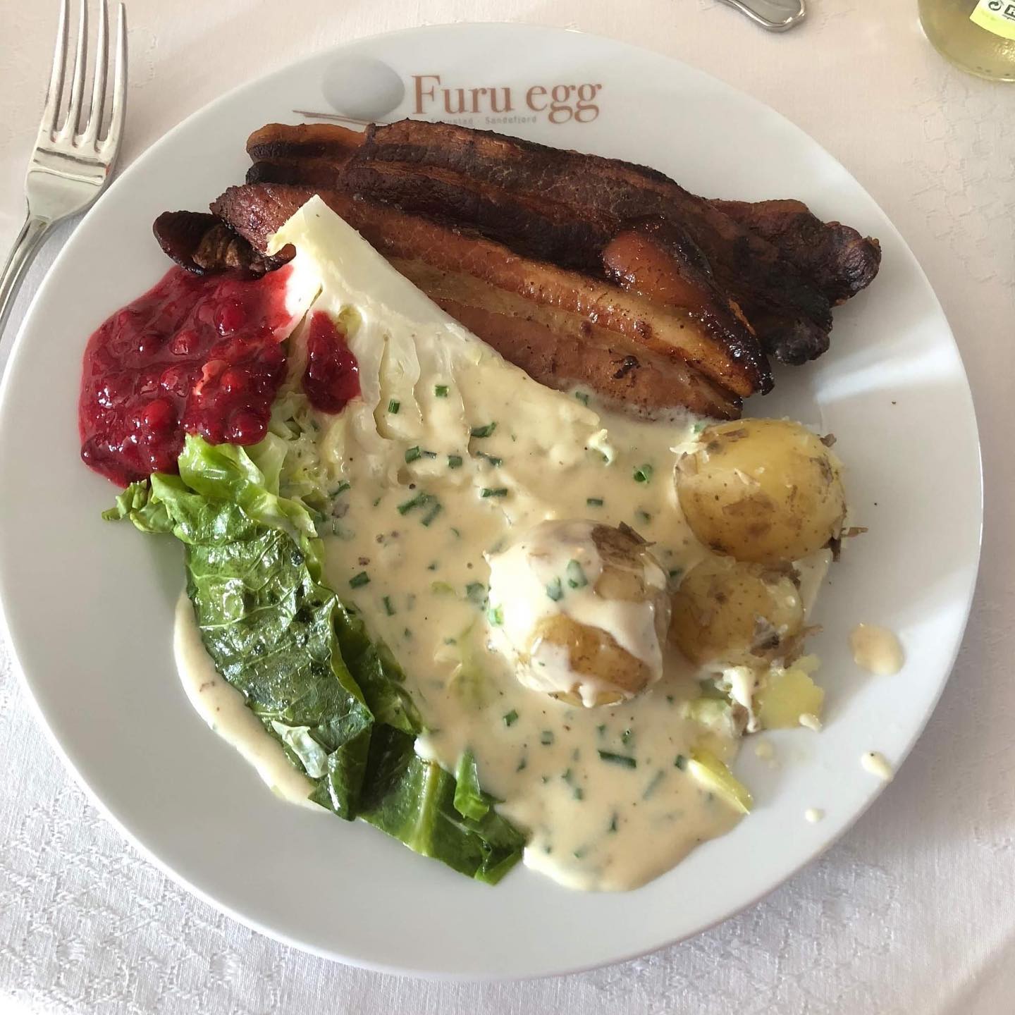 Flesk og duppe på Furu egg