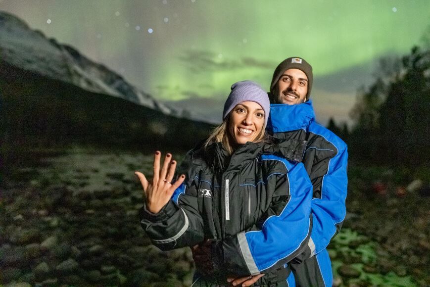 proposing under the northern lights