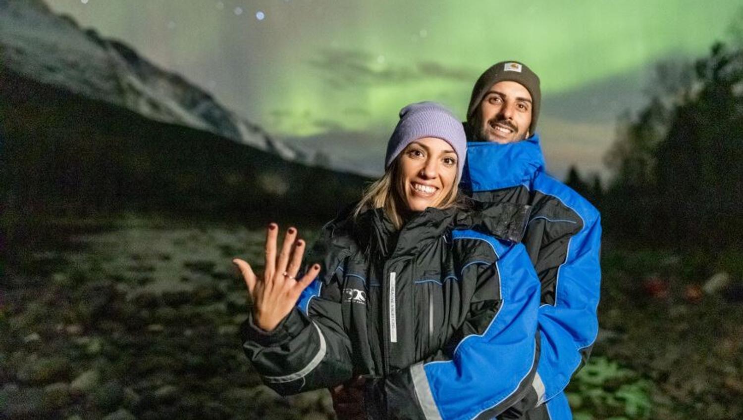 proposing under the northern lights