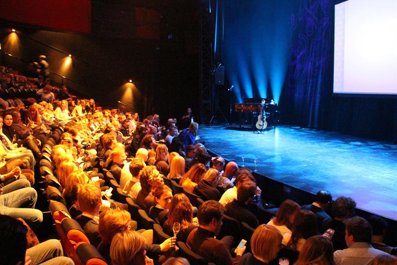 The stage and the audience.