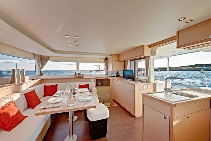 The interior of the boat