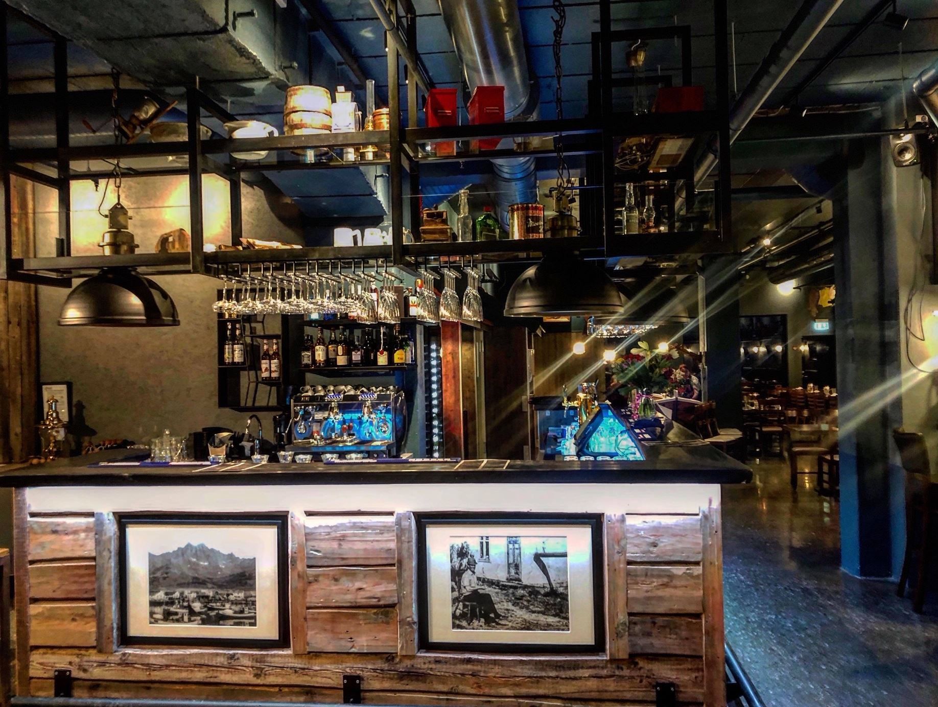 Rustic but modern bar