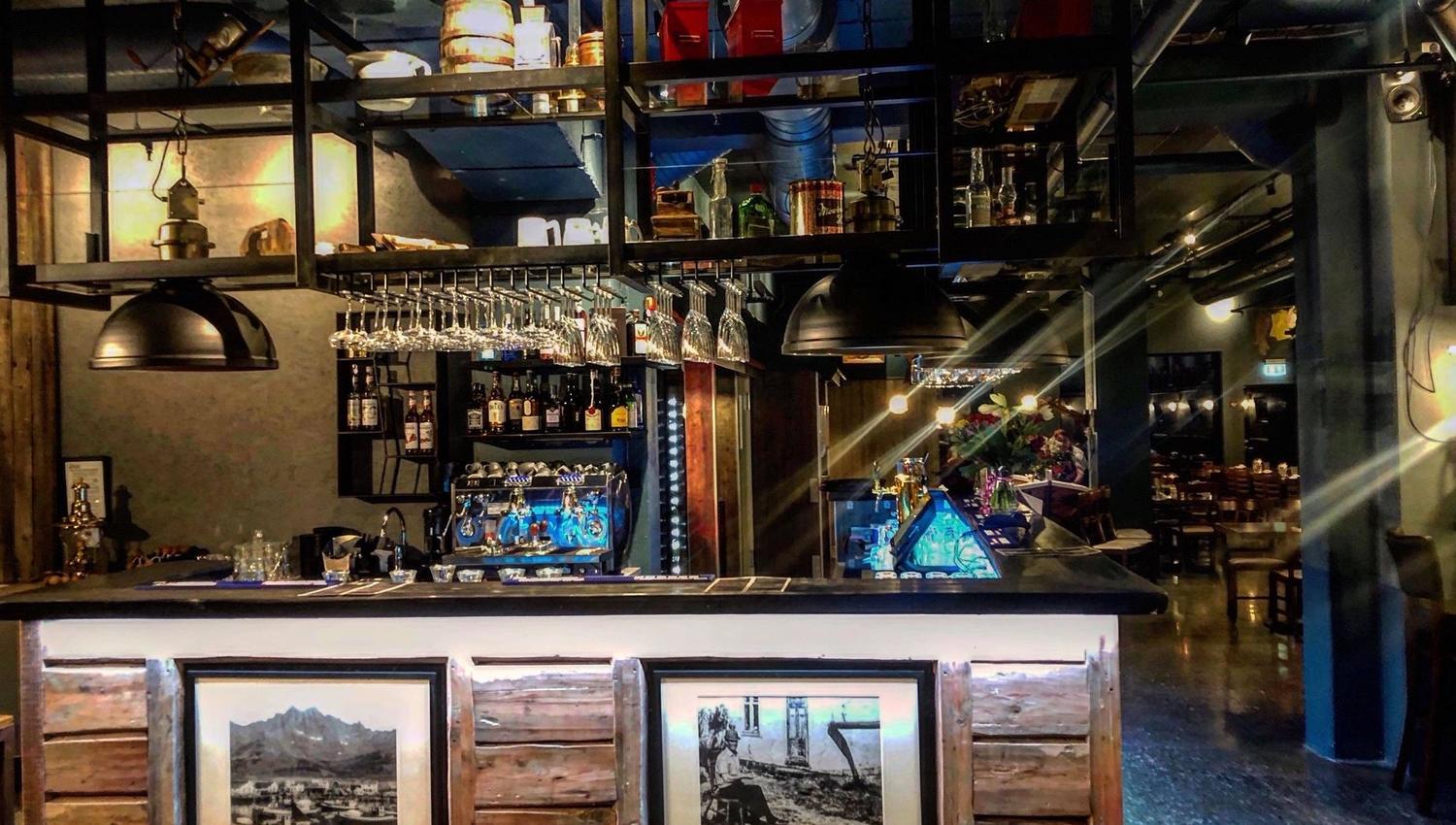 Rustic but modern bar