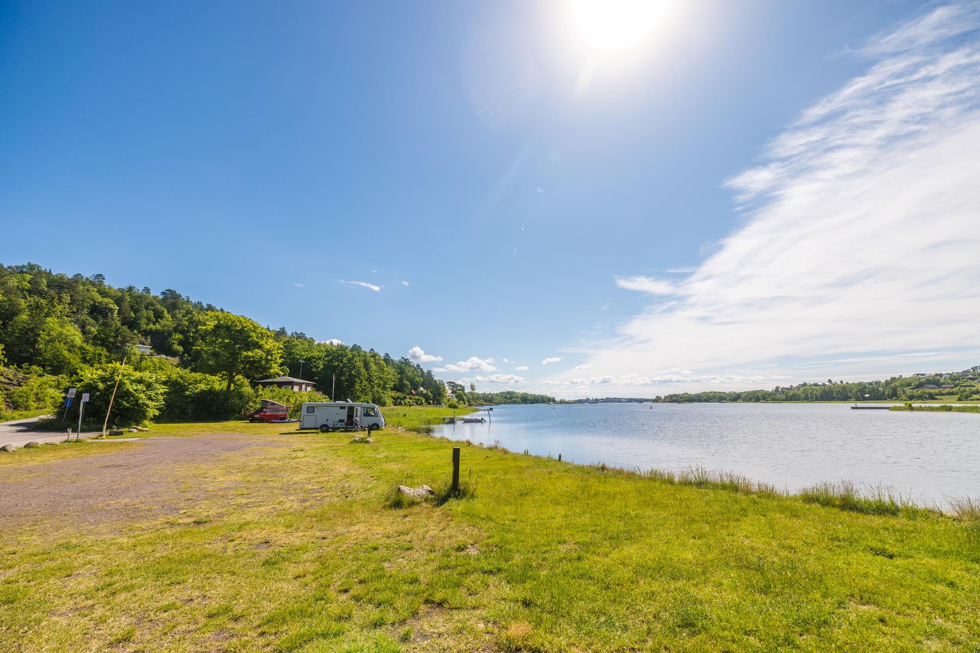 Spaces for motorhomes by the water