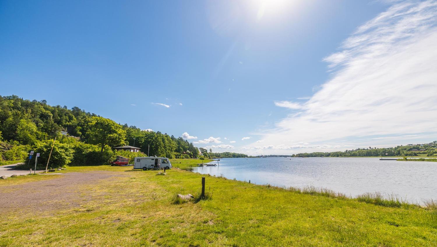 Spaces for motorhomes by the water