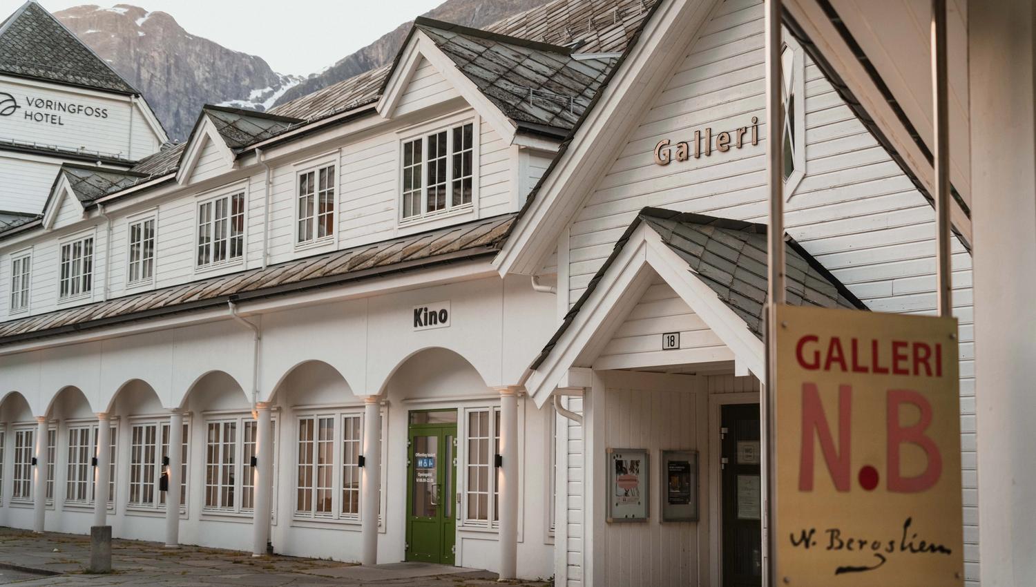 The gallery entrance with the gallery sign in the foreground.