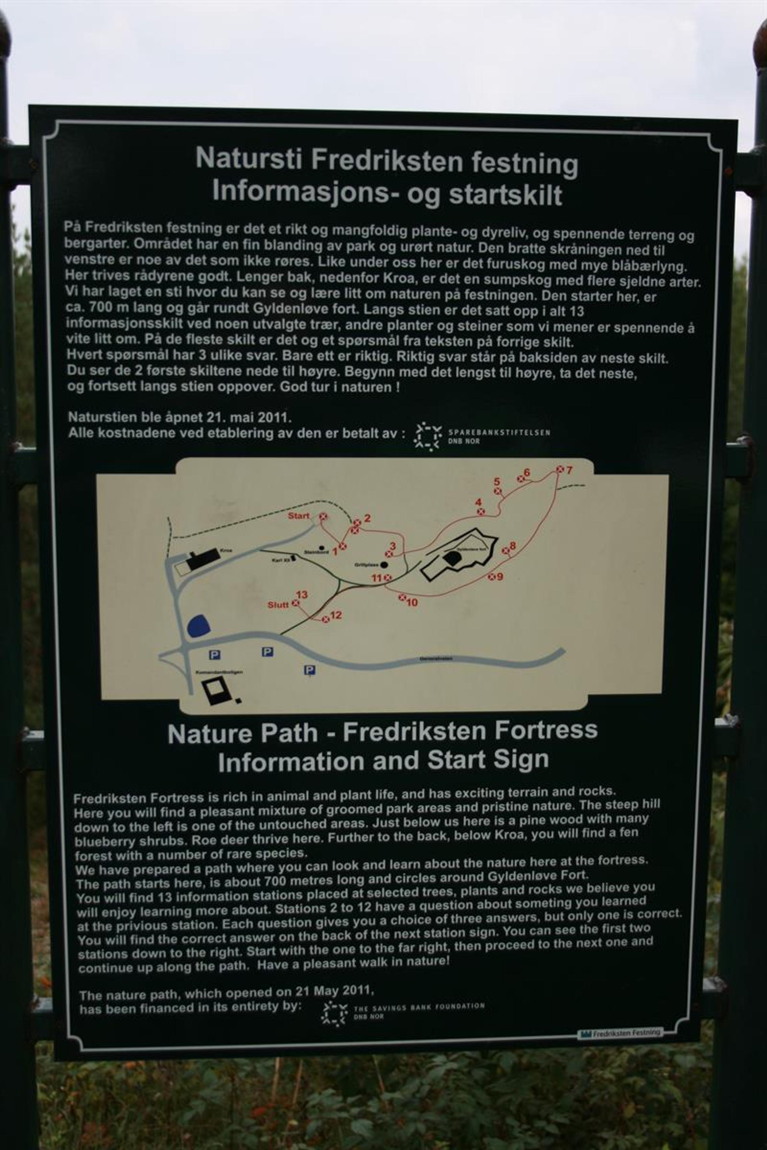Natursti på Fredriksten festning
