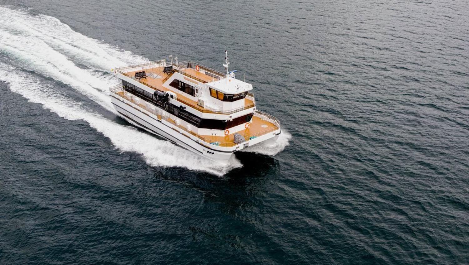 Aerial view of Brim's boat