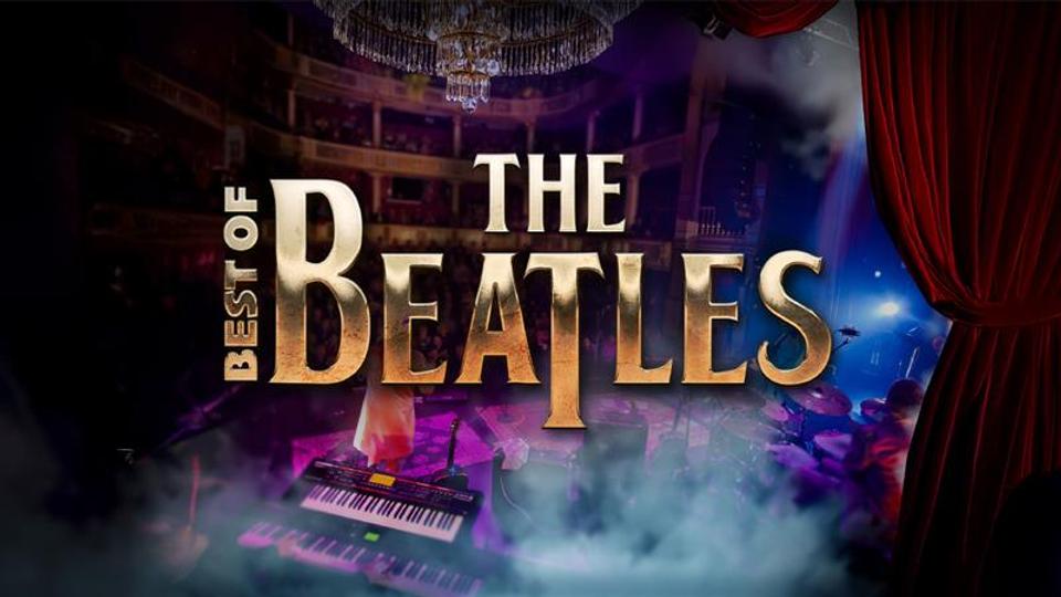 A picture of a concert hall with ‘Best of the Beatles’ written on it