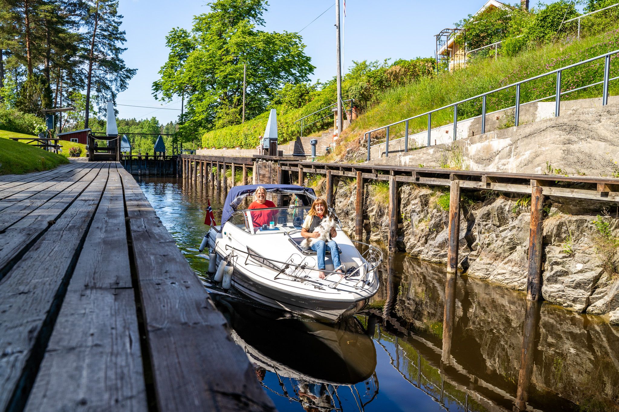 båt i slusene