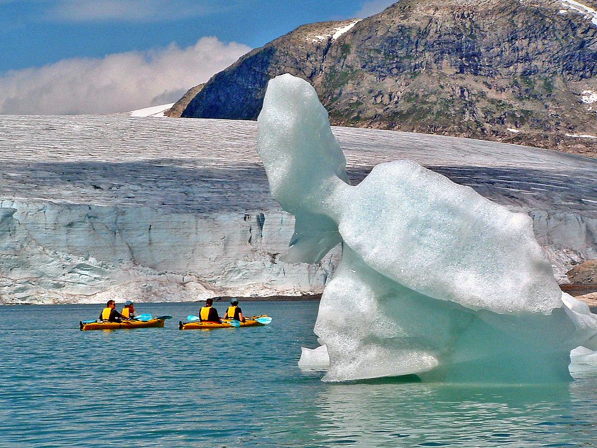 Kayak on glacier water