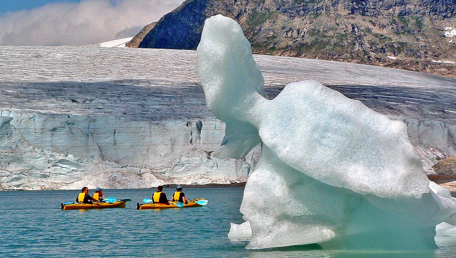 Kayak on glacier water