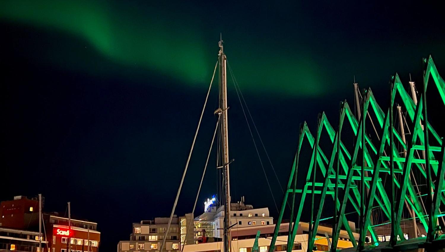 Northern Lights above a sauna