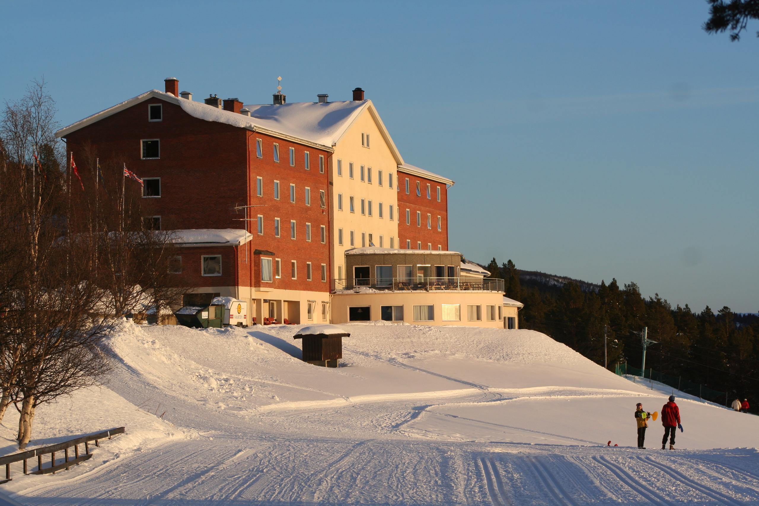 View of Dalseter Mountain Hotel, in winter