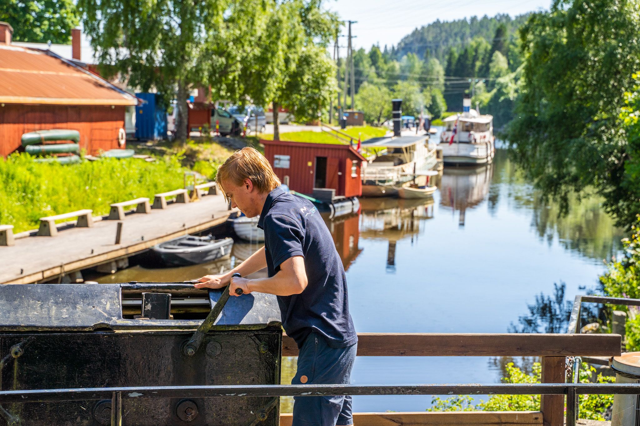 Slusegutt i Ørje sluser