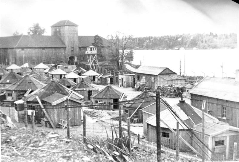 Tents in the german prison camp during WW2