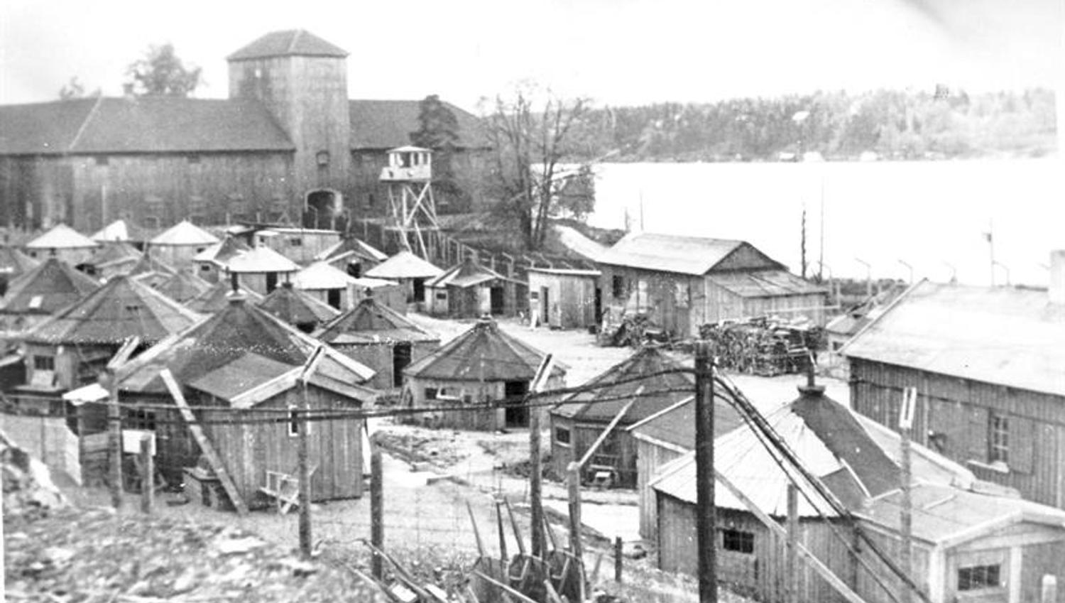 Tents in the german prison camp during WW2