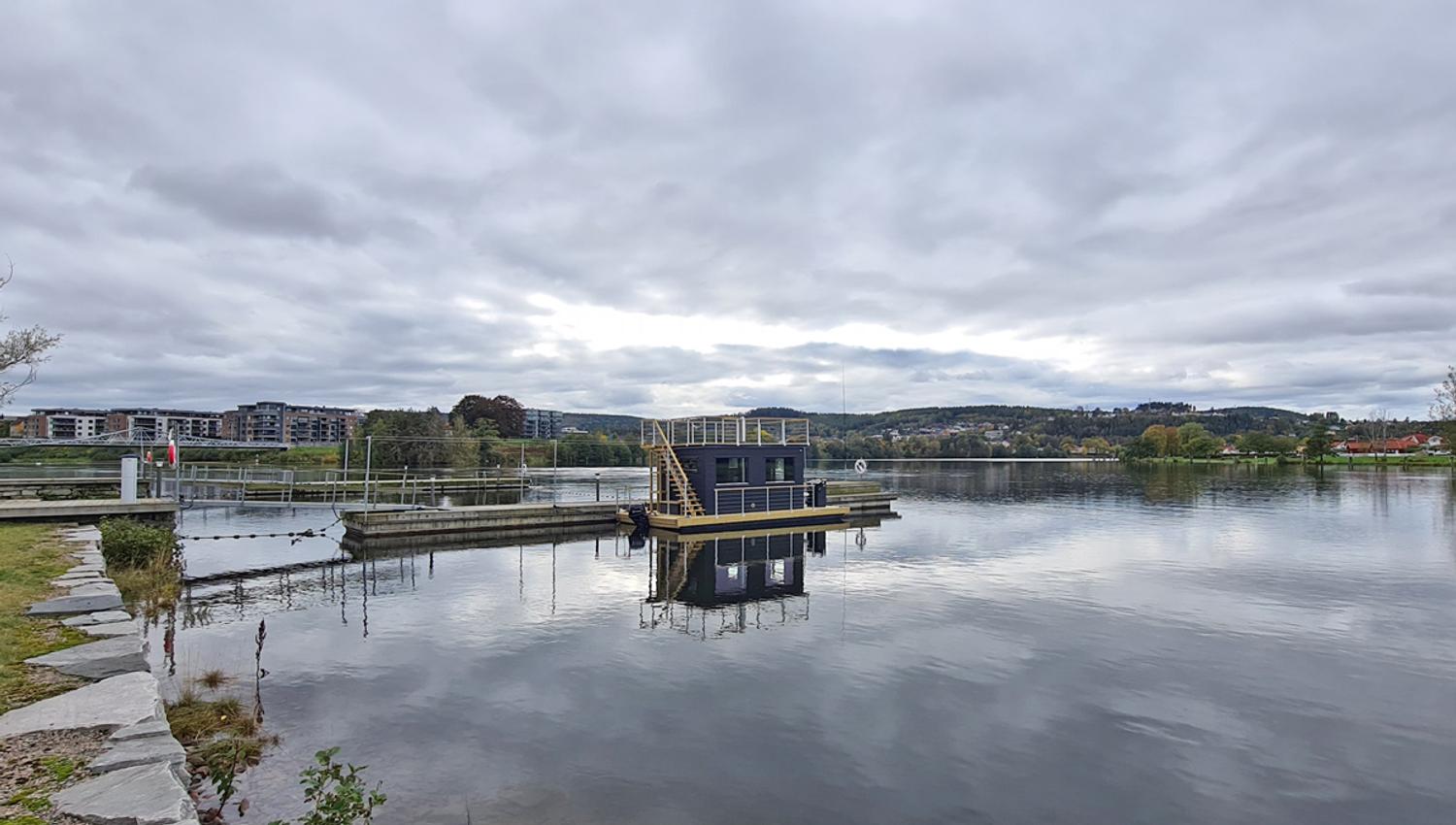 the sauna boat "Frank" on Kløsterøya west in Skien
