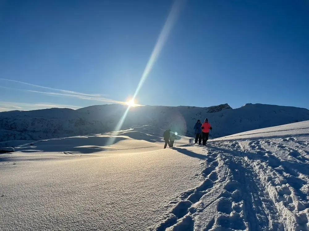 Guests snowshoeing