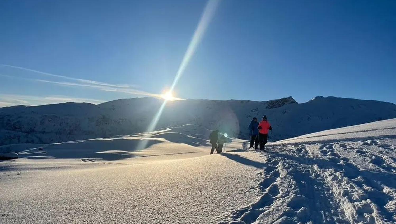 Guests snowshoeing