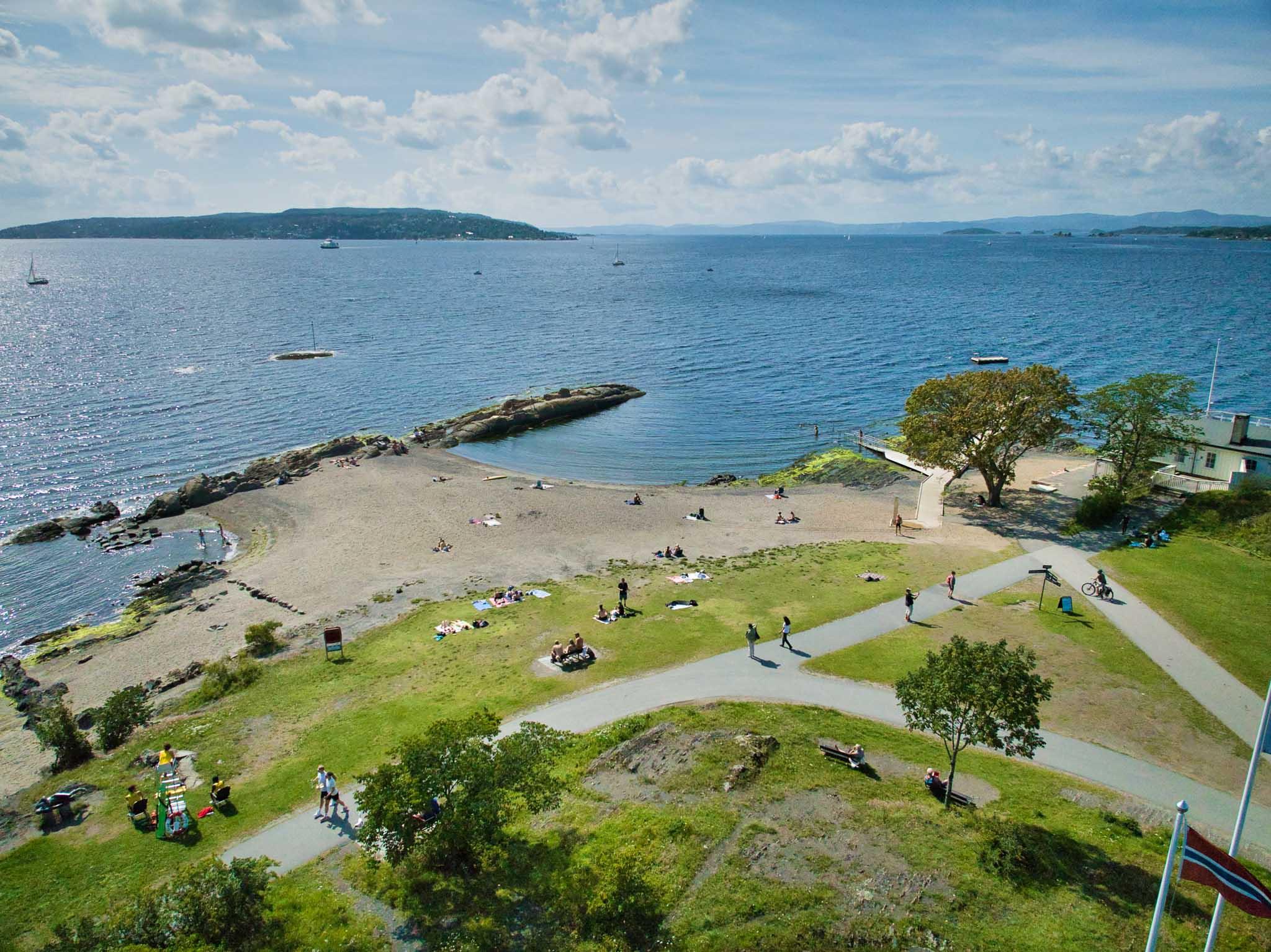 Aerial view of Huk beach