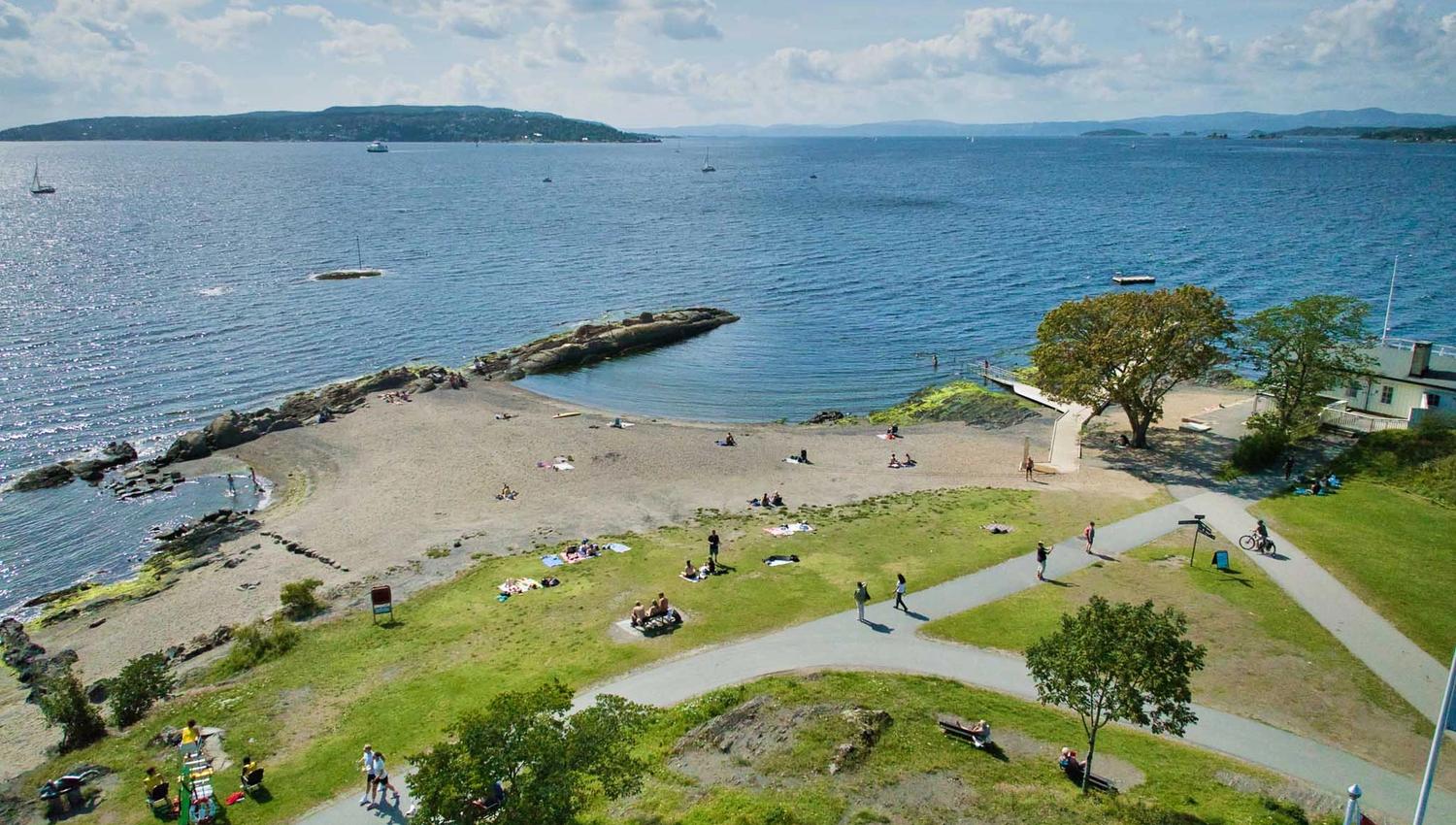 Aerial view of Huk beach