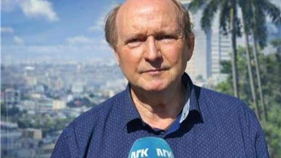 Picture of Arnt Stefansen during an NRK broadcast.