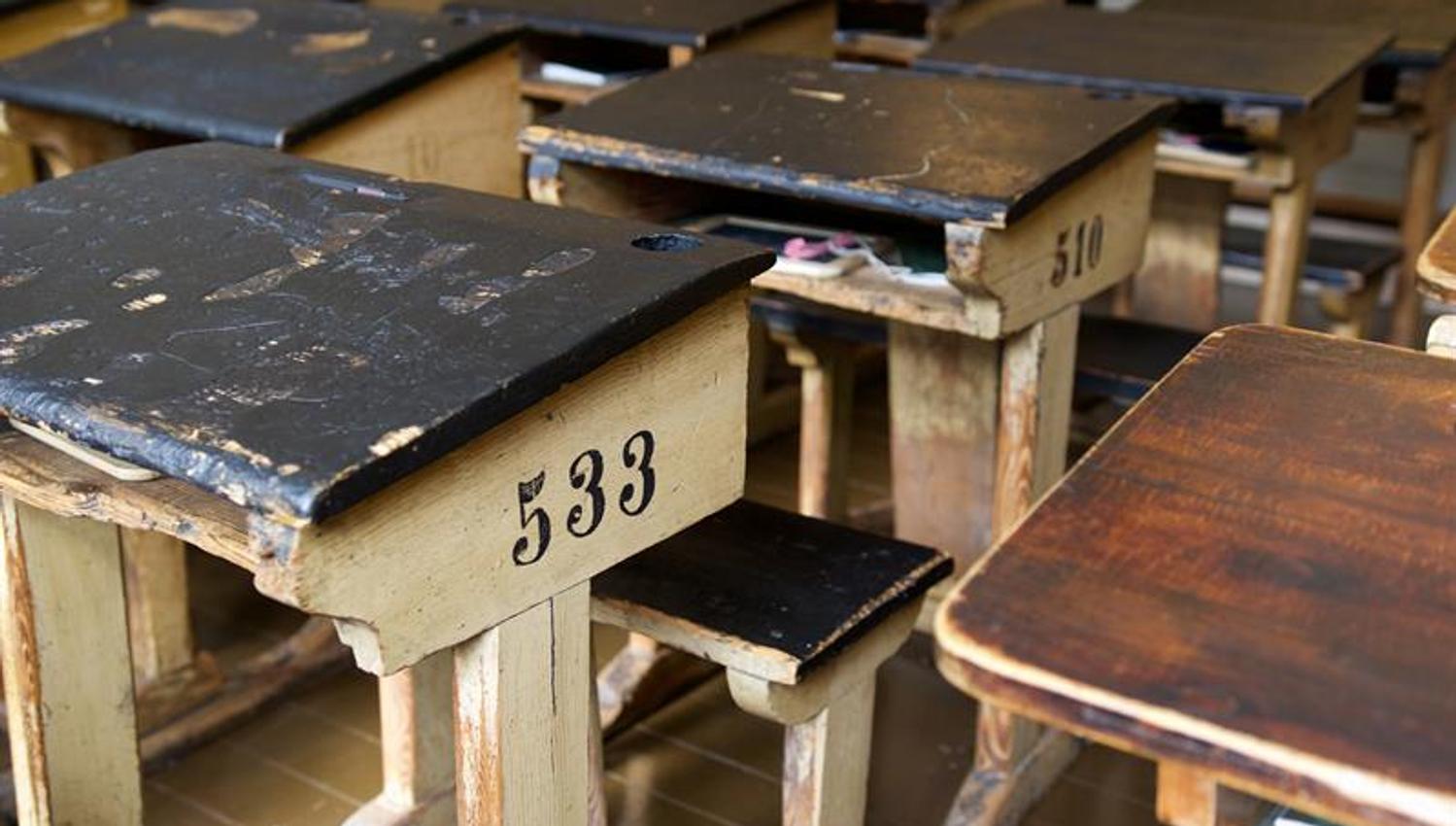 School desks.