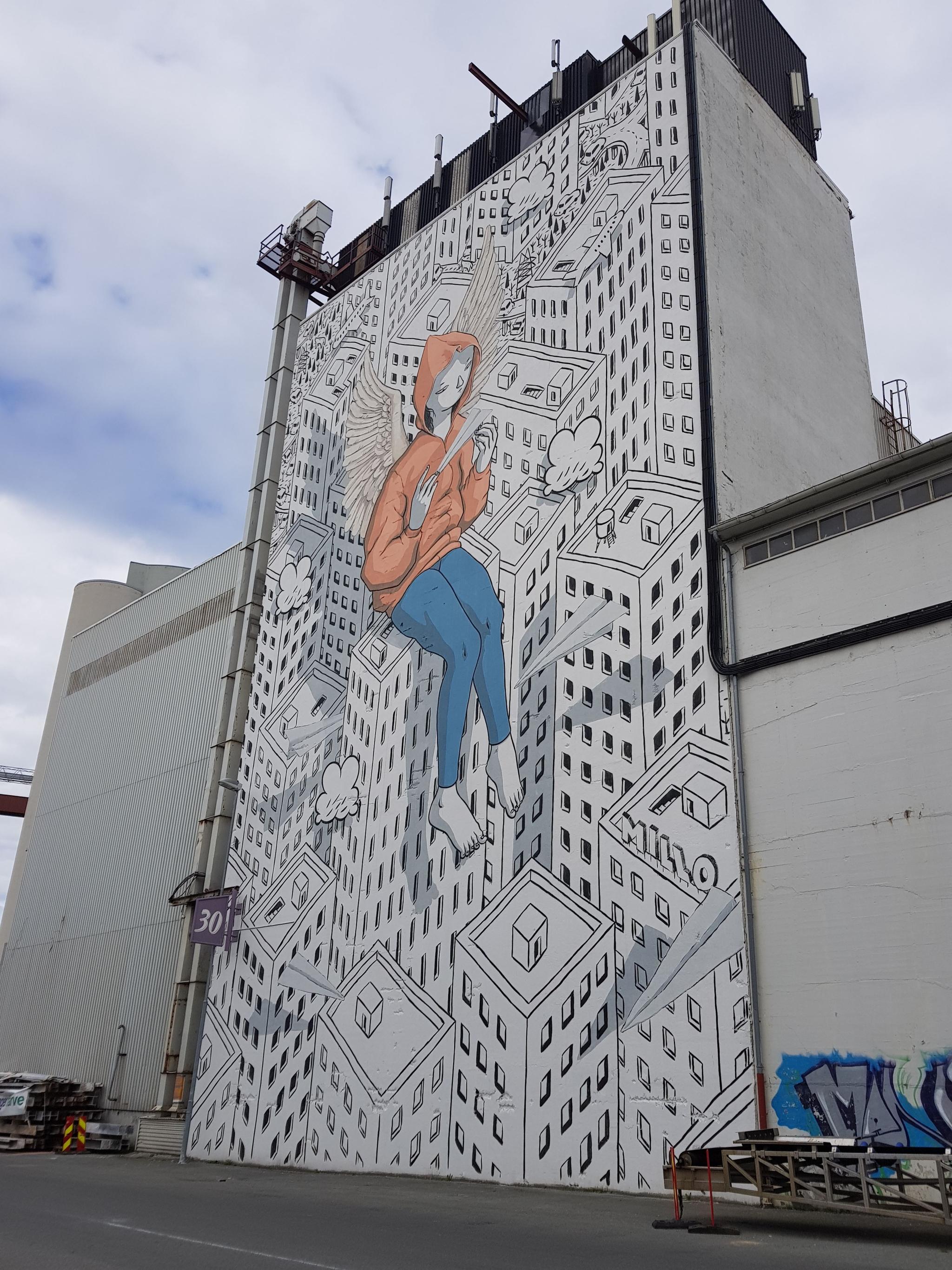 Street art by bicycle