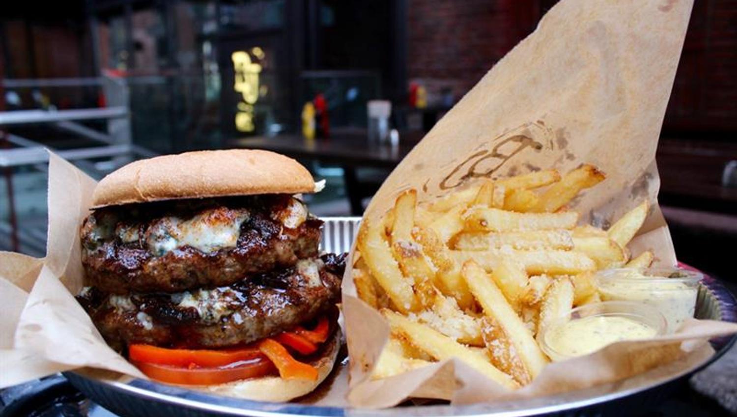 Burger with fries