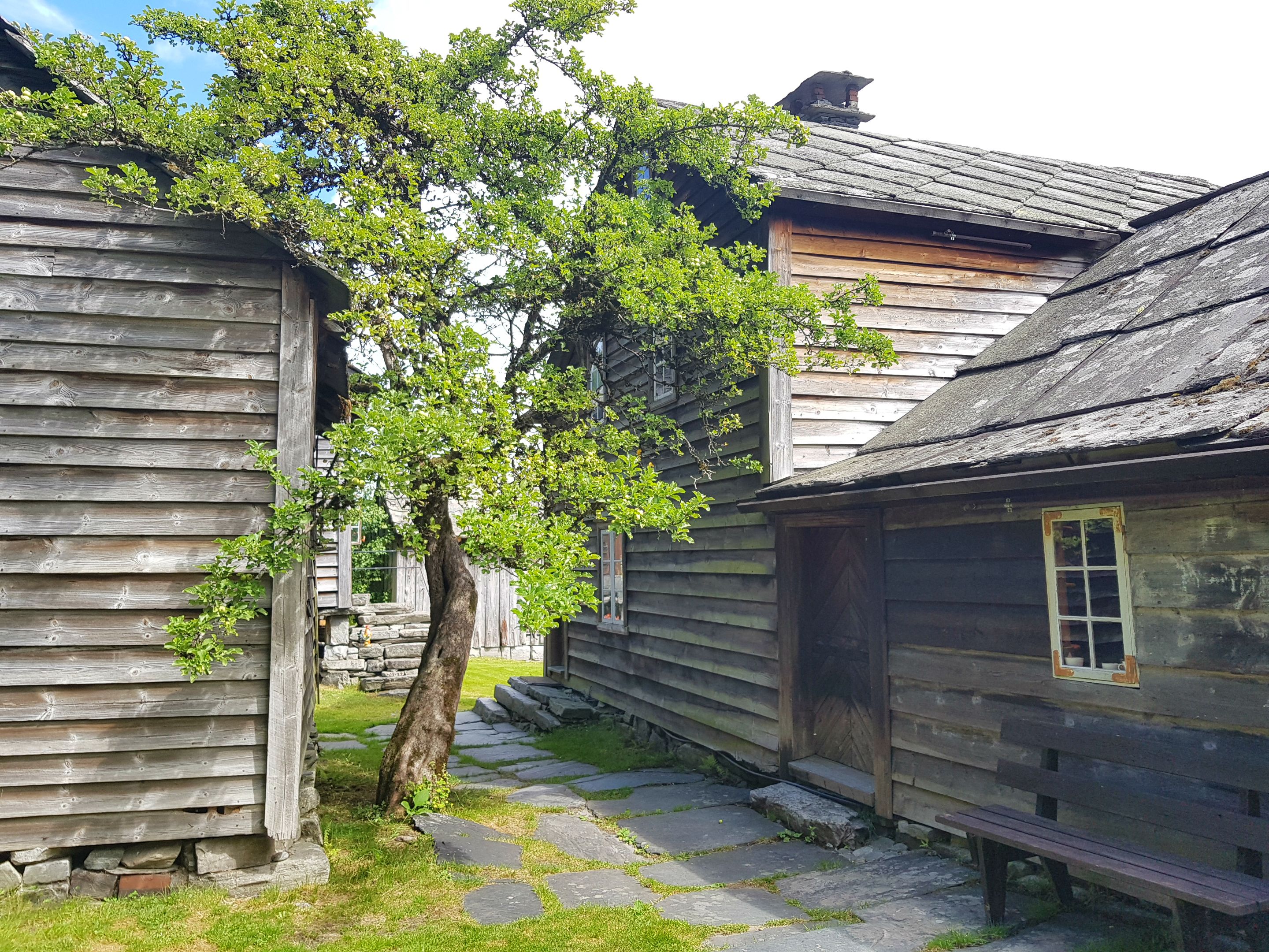 idyllic in between the old wooden buildings