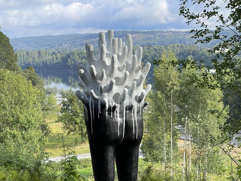 Black sculpture in nature 