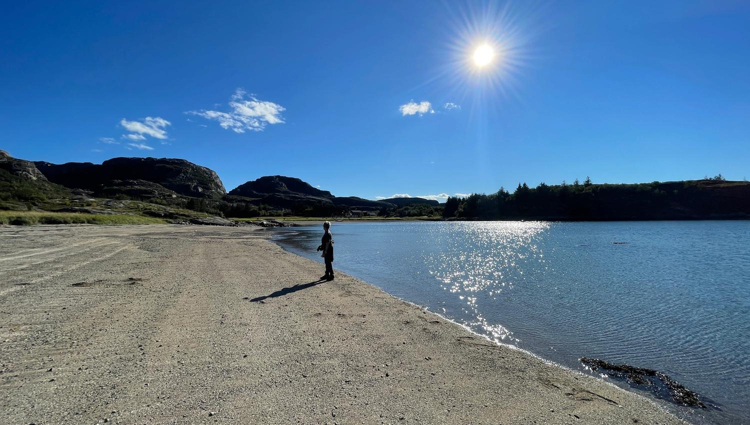 Sandstrand ved Hasvåg Sjøcamping