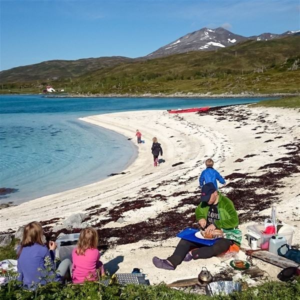 A family on a nice beach