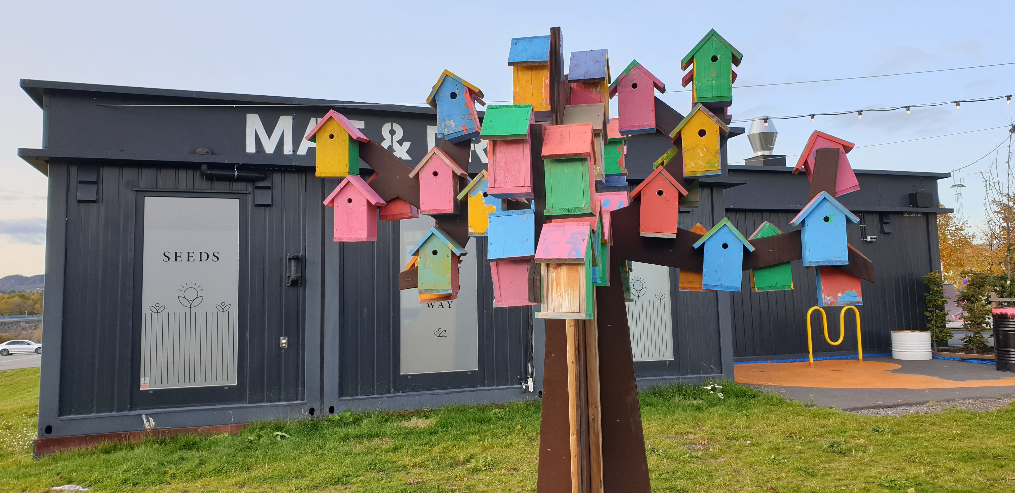 Colorful bird houses