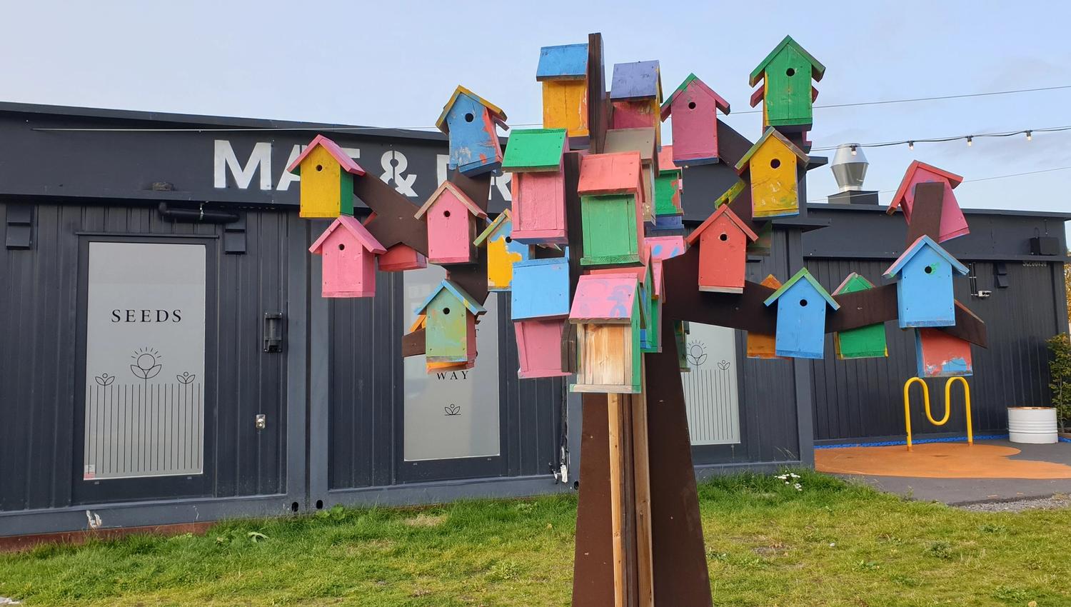Colorful bird houses