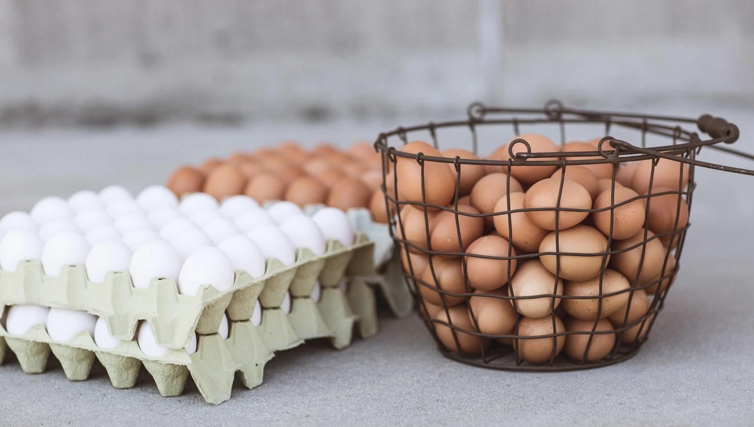 Brune og hvite egg