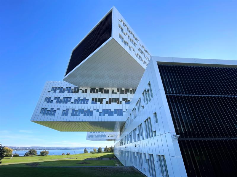 White Equinor building - building bricks