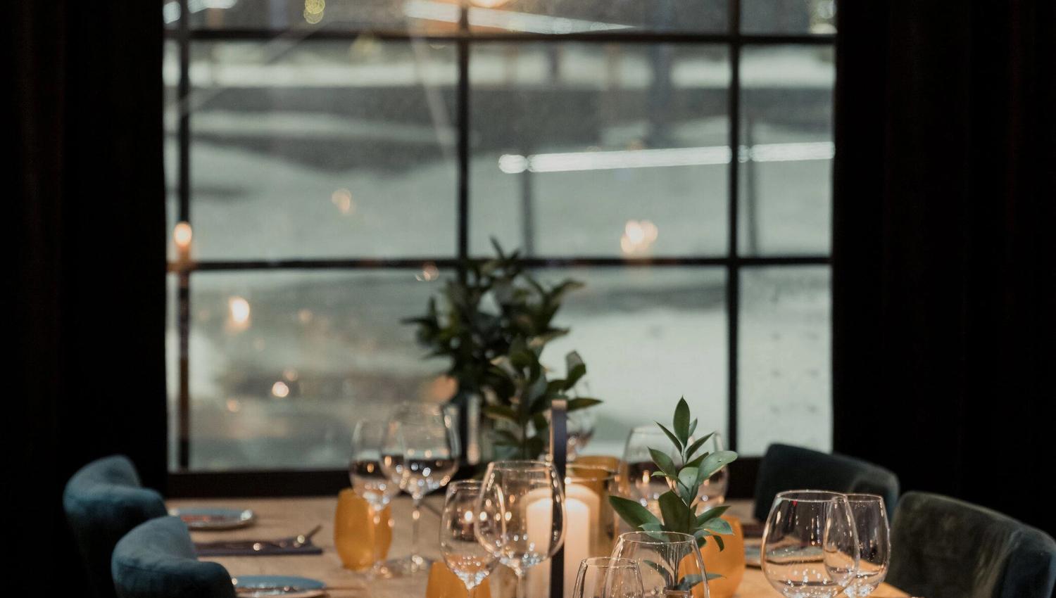 Table setting inside the restaurant
