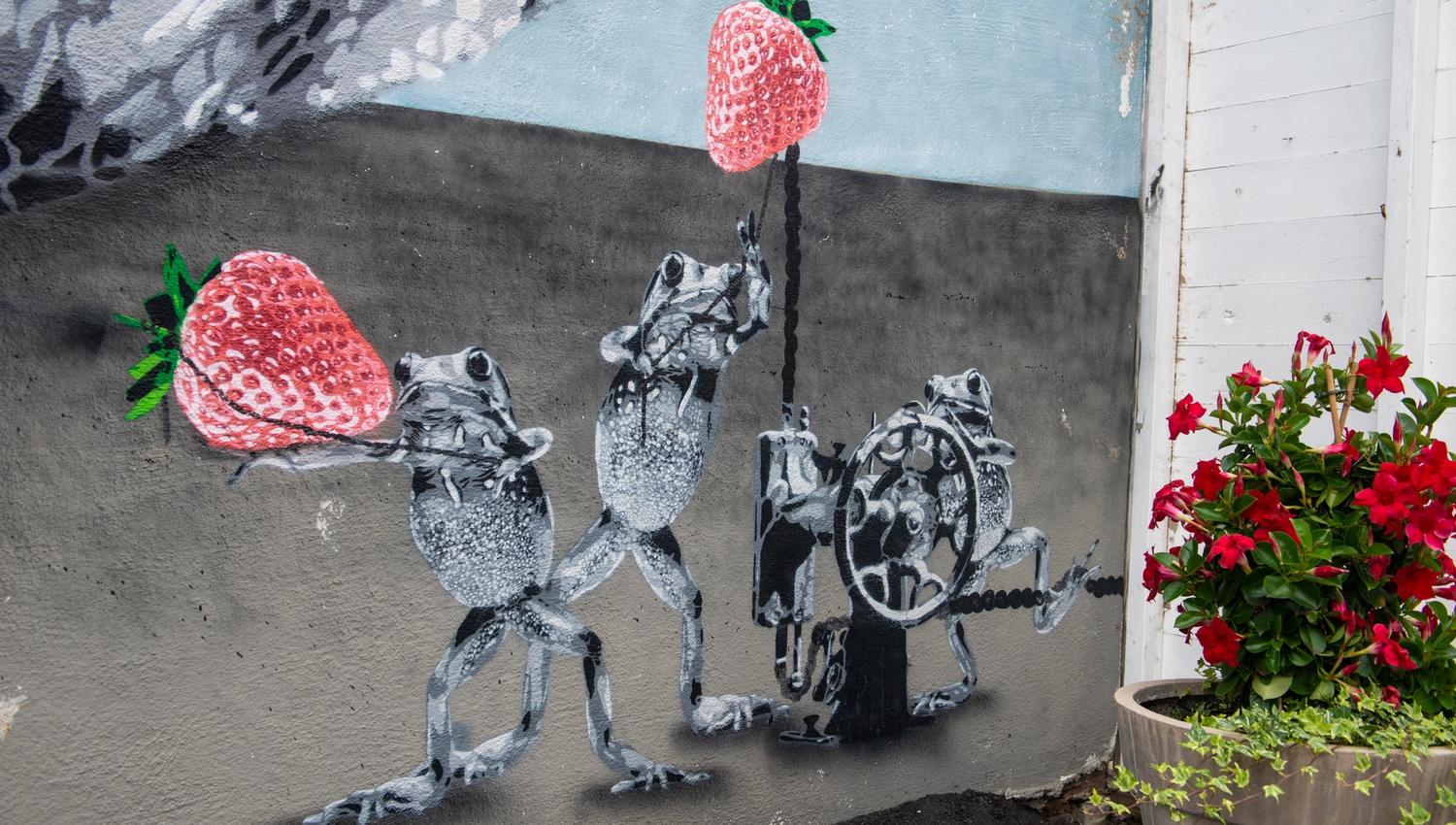 Gatekunst av Hama Woods i Fjellgaten, Flekkefjord