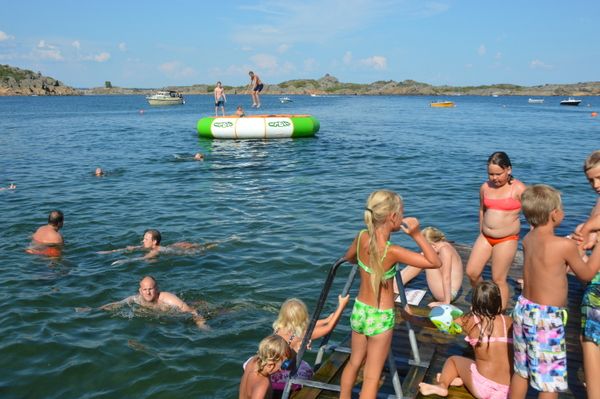 People bathing on the beach