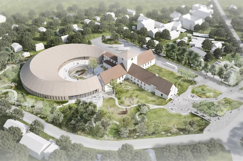 Illustration of the Museum of the VIking Age that will be finished in 2026.